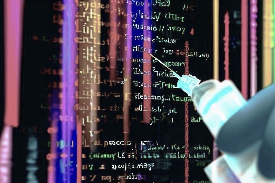 A physical needle injecting malicious content into a computer.